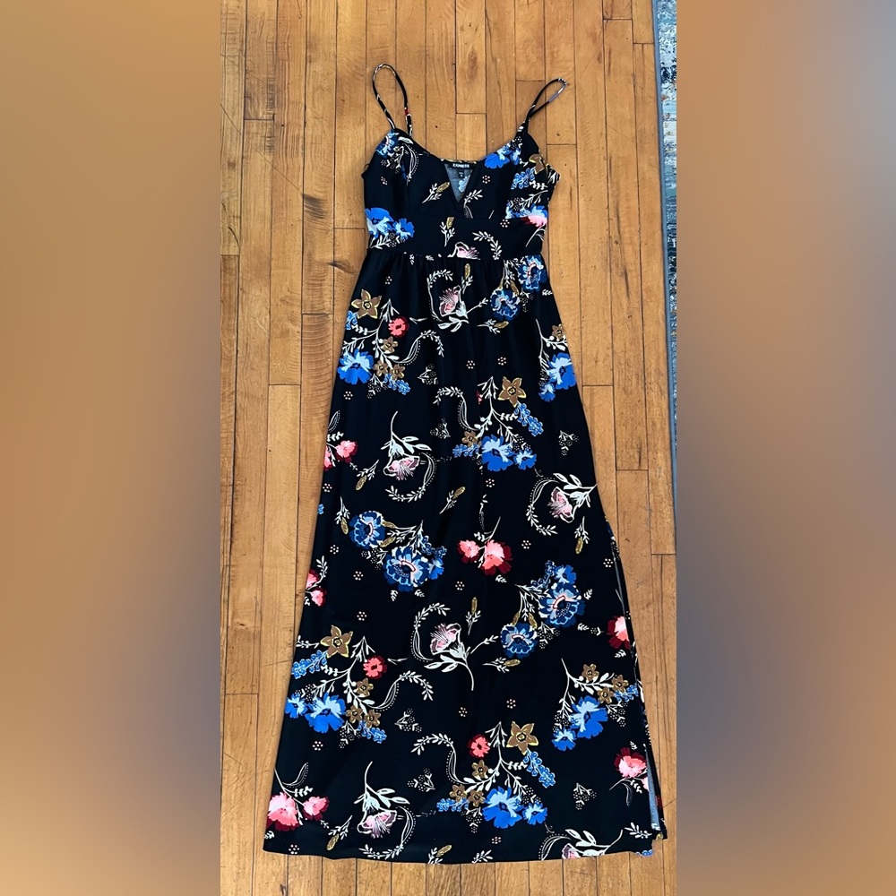 Express Black Floral Maxi Sundress - Size M